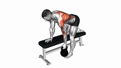 Single-leg bent-over row with support